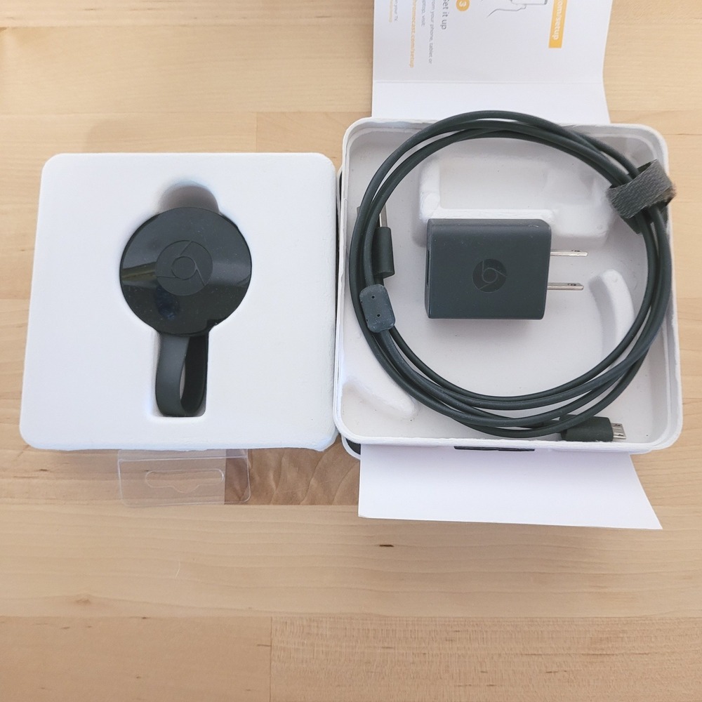 Google Chromecast 2nd Gen Media Streamer OS One Size Black NC2-6A5 HDMI Tested - Picture 3 of 9
